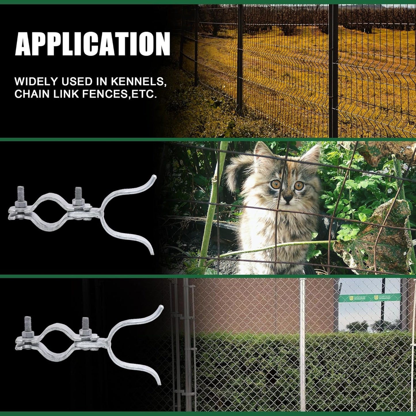 Galvanized Chain Link Fence Gate Latch with Padlock Hole - 1-3/8" x 1-3/8" - Secure Lock for Gate Frames