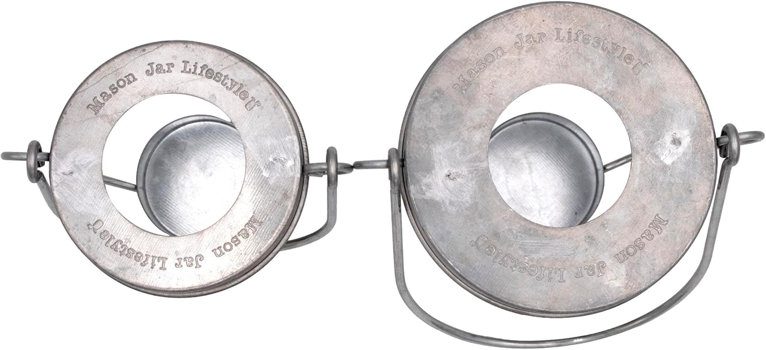 Galvanized Finish Tea Light Candle Holder Lids with Handles for Mason Jars - 3 Pack by Mason Jar Lifestyle