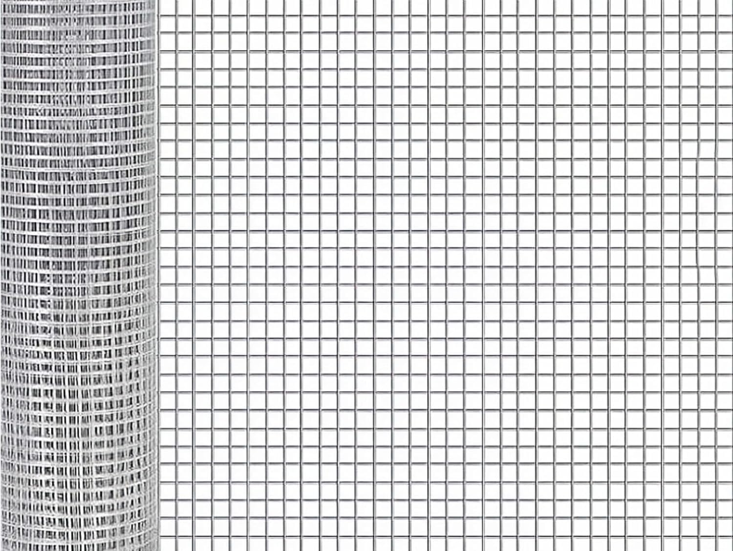 Galvanized Hardware Cloth 1/2 Inch Mesh Roll - 19 Gauge 48inx50ft - Ideal for Chicken Coops, Rabbit Hutches, Snake Cages, Garden Fencing, and Poultry Netting - Welded Metal Wire Fence Screen (4 x 50FT) - WildKart