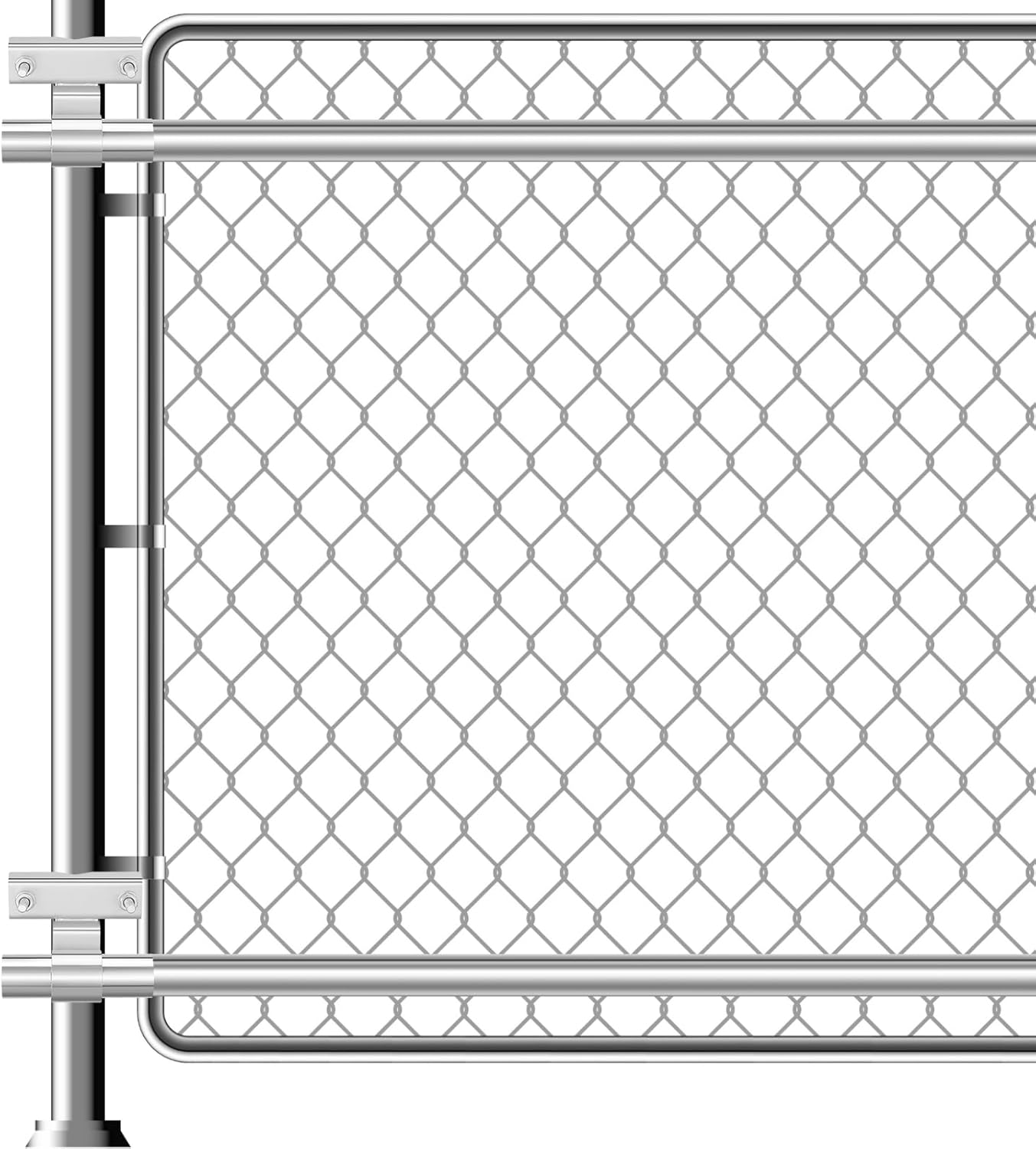 Galvanized Steel Chain Link Fence Rolling Gate Track Bracket Set - Universal Wall Mount for 1-5/8" to 2-7/8" Diameter Pipe Post