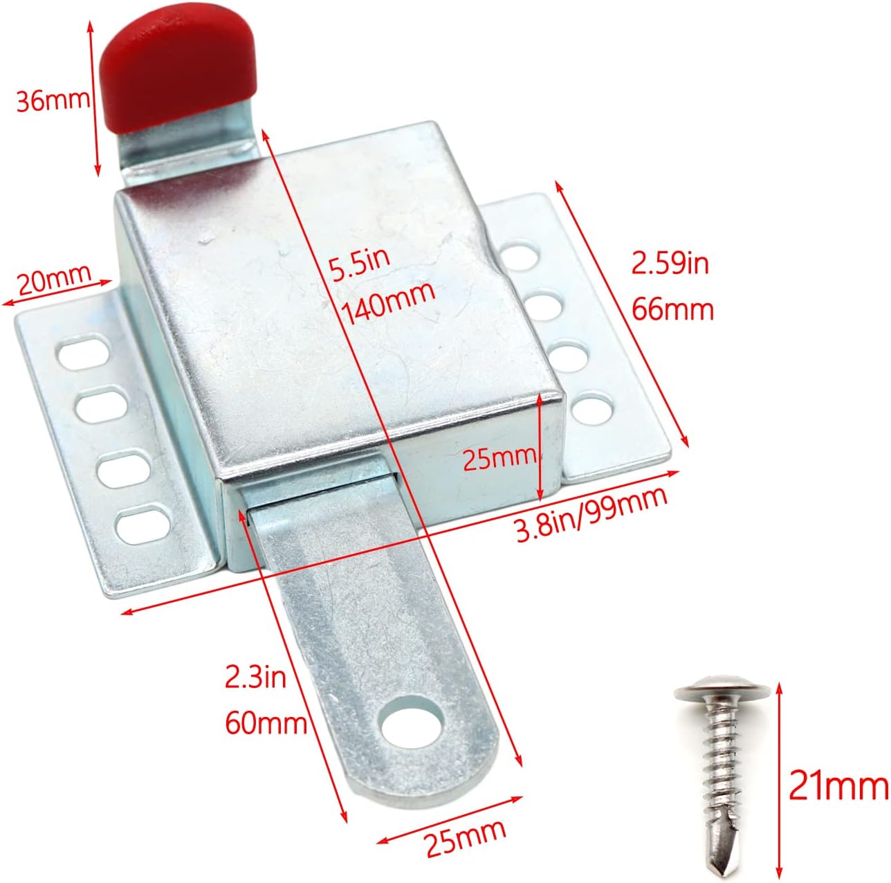 Galvanized Steel Garage Door Slide Lock - Heavy Duty Inside Deadlock for Manual Open - 1 Pack