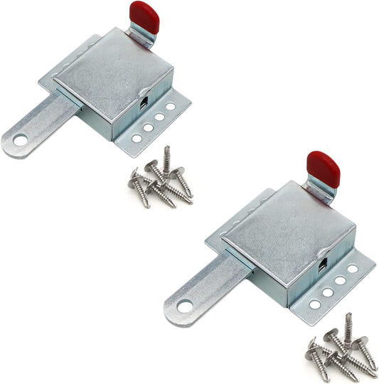 Galvanized Steel Garage Door Slide Lock Set for Most Doors - 2 Heavy Duty Inside Deadlocks with Sliding Latch for Manual Opening