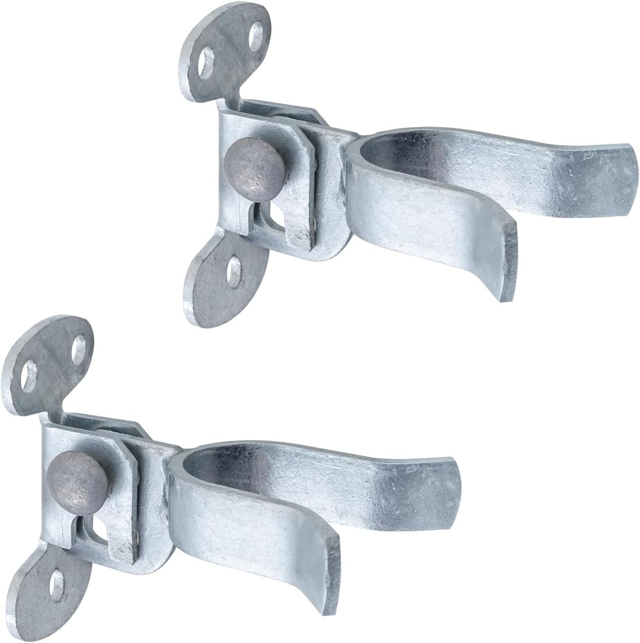 Galvanized Steel Wall Mount Chain Link Fence Gate Fork Latch for 1-5/8" Gate Frame with Padlock Hole - 2 PCS