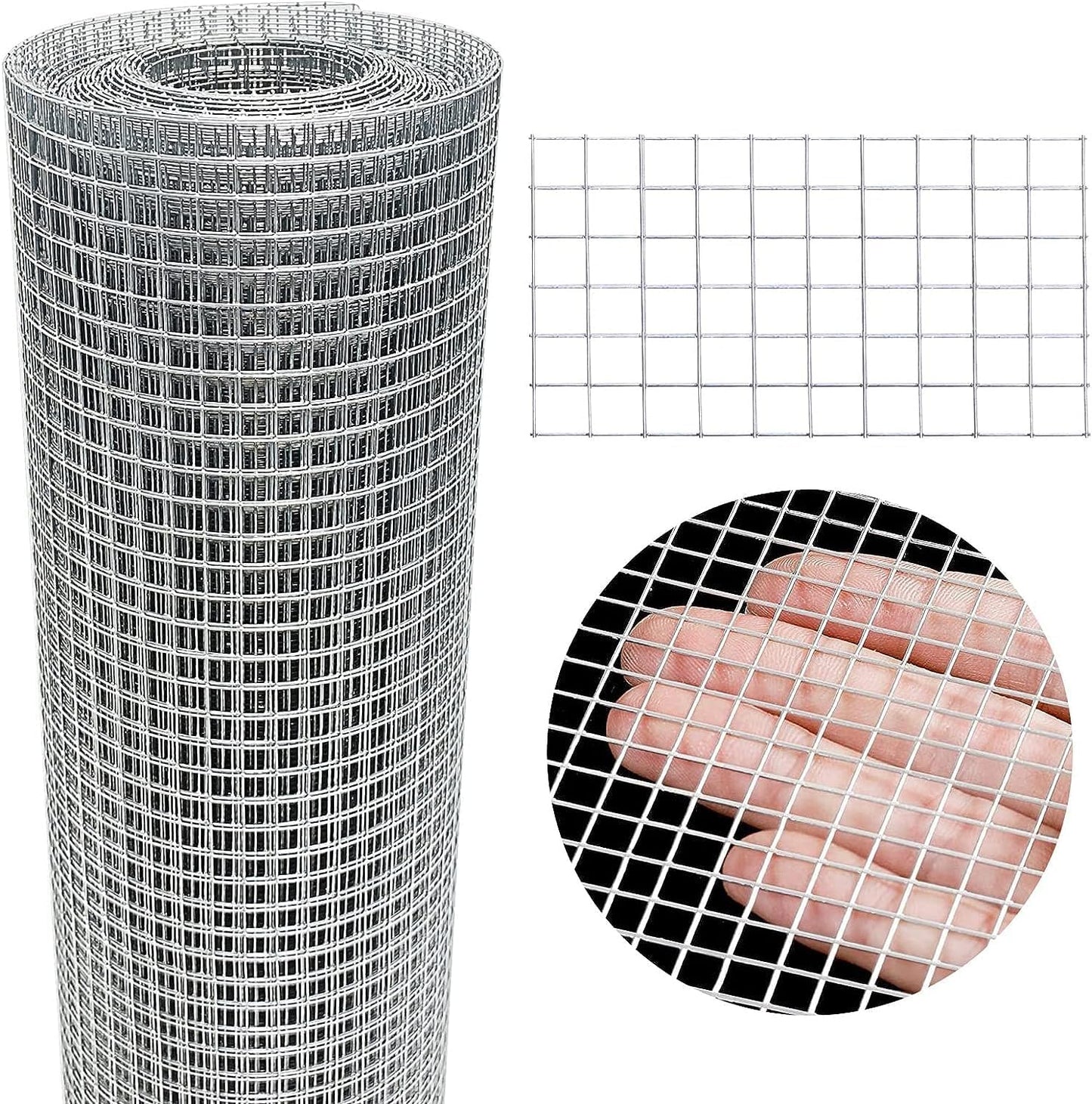 Galvanized Wire Mesh Roll 8'' x 10' - 1/4 inch - 23 GA - Chicken Wire Fence for Poultry, Rabbit, and Snake Fences