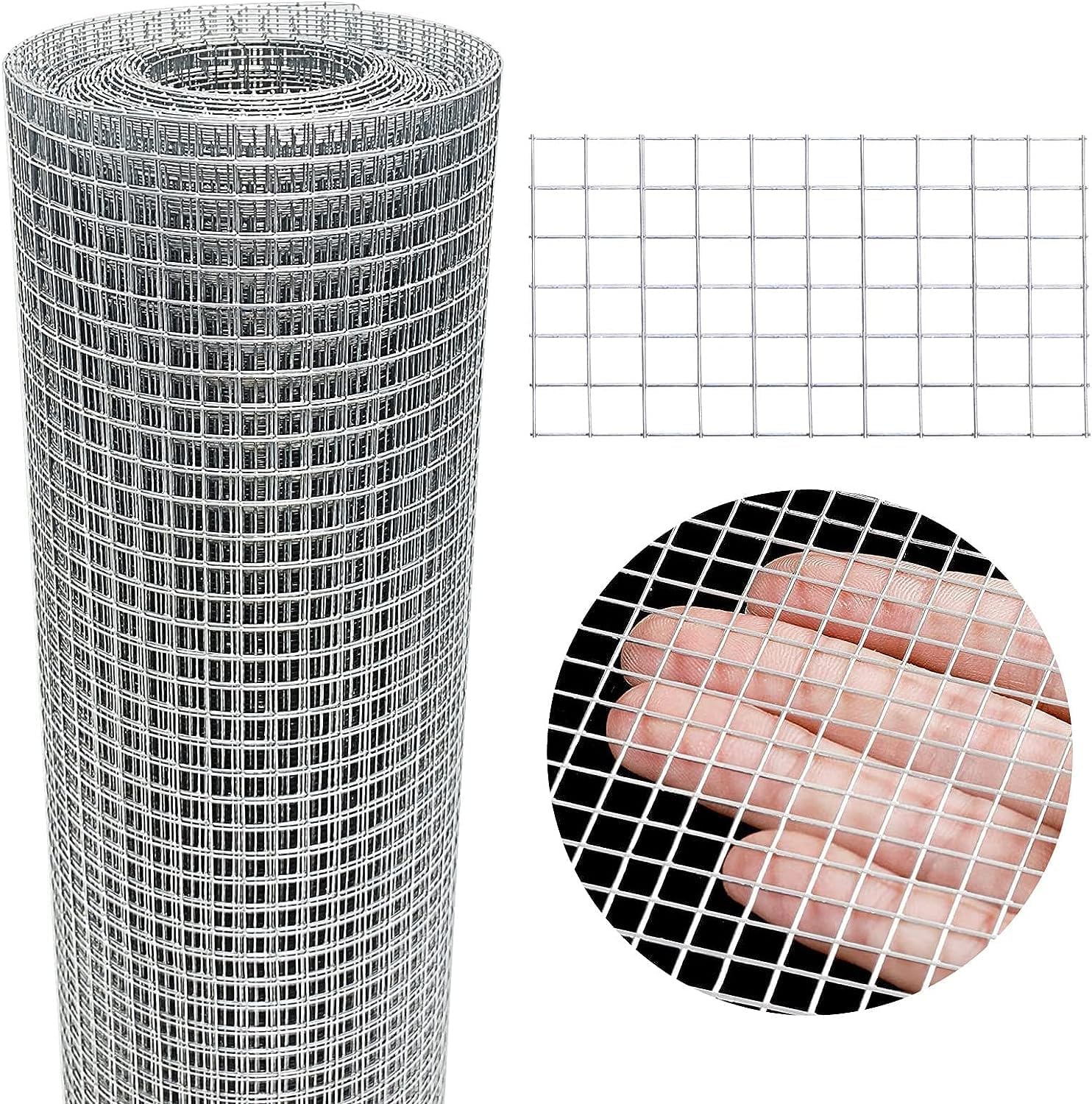 Galvanized Wire Mesh Roll 8'' x 10' - 1/4 inch - 23 GA - Chicken Wire Fence for Poultry, Rabbit, and Snake Fences