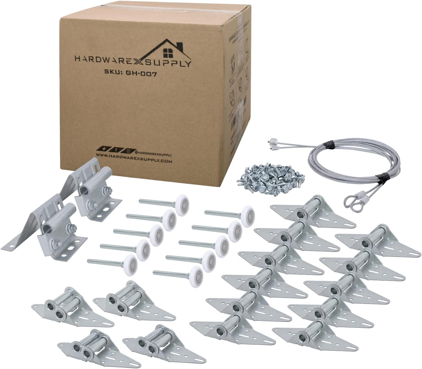 Garage Door Hinge Roller Bracket Tune Up Kit for 16'x7' or 18'x7' Doors - HARDWAREX SUPPLY 6200ZZ Hardware