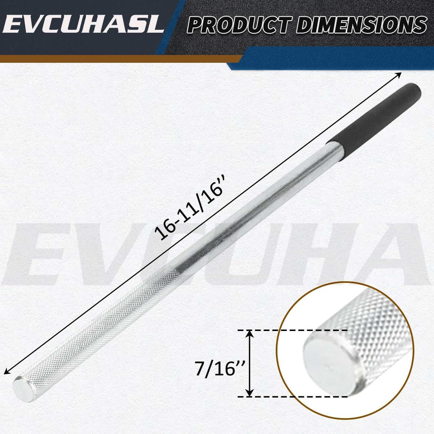 Garage Door Torsion Spring Winding Bars Set - 2 Pcs Zinc Steel Rods with Non-Slip Handle for Adjusting Tension Springs, Black