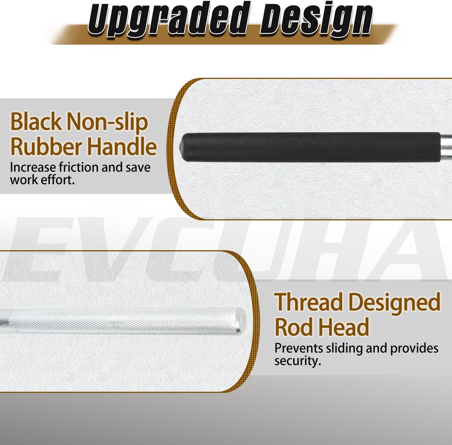 Garage Door Torsion Spring Winding Bars Set - 2 Pcs Zinc Steel Rods with Non-Slip Handle for Adjusting Tension Springs, Black