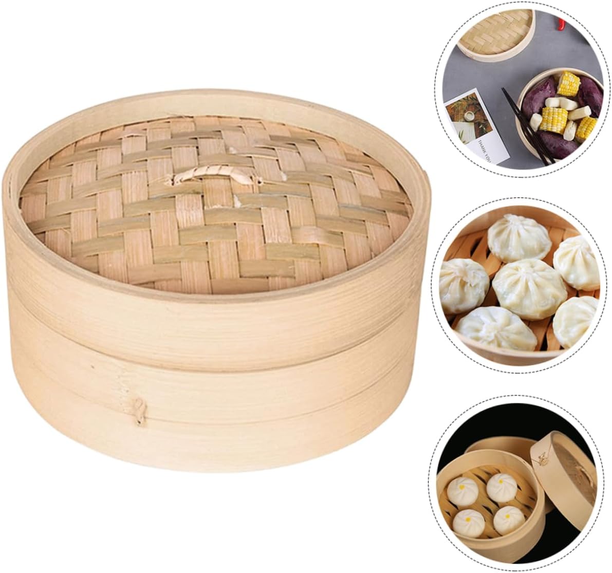 Garneck 1 Set Stackable Kitchen Steamer Lids with Cooling Rack for Mini Rice Cooker and Electric Air Fryer