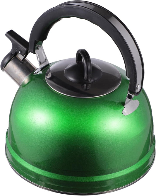 Garneck 2 Pcs Stainless Steel Electric Kettle Set for Boiling Water - Chirping Kettle Espresso Maker - Gas and Induction Stove Safe - Portable Camping Tea Kettle - Green Color