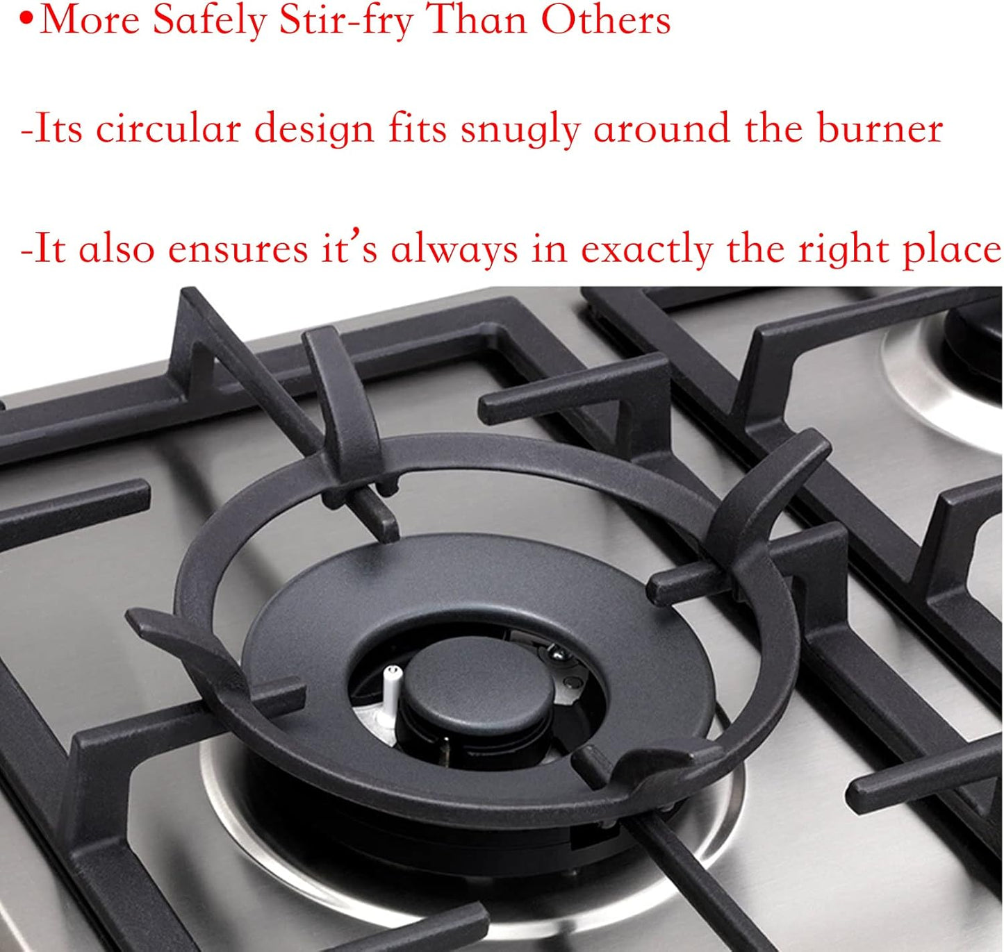 Gas Range Charbrofire Wok Ring Replacement Parts for GE, Whirlpool, Kitchenaid, Kenmore - Cast Iron Wok Support Stand for Gas Stove - Cookware Accessories