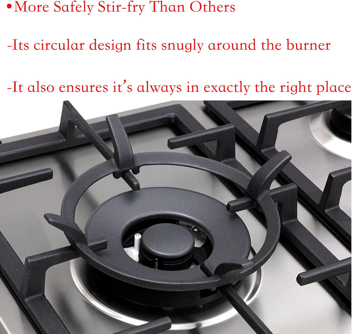 Gas Range Charbrofire Wok Ring Replacement Parts for GE, Whirlpool, Kitchenaid, Kenmore - Cast Iron Wok Support Stand for Gas Stove - Cookware Accessories