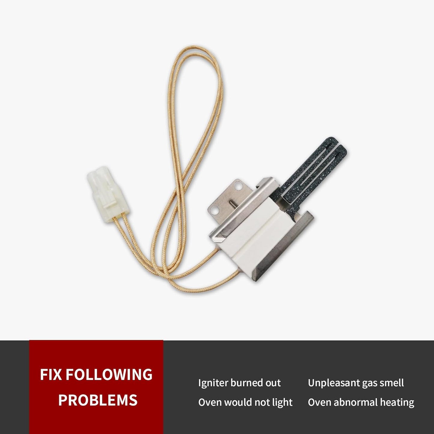Gas Range Oven Igniter Flat Ignitor - GEIparts 316489400 Replacement for 5304534663, 316428500, 316428501, 5304462661 - AP3963540