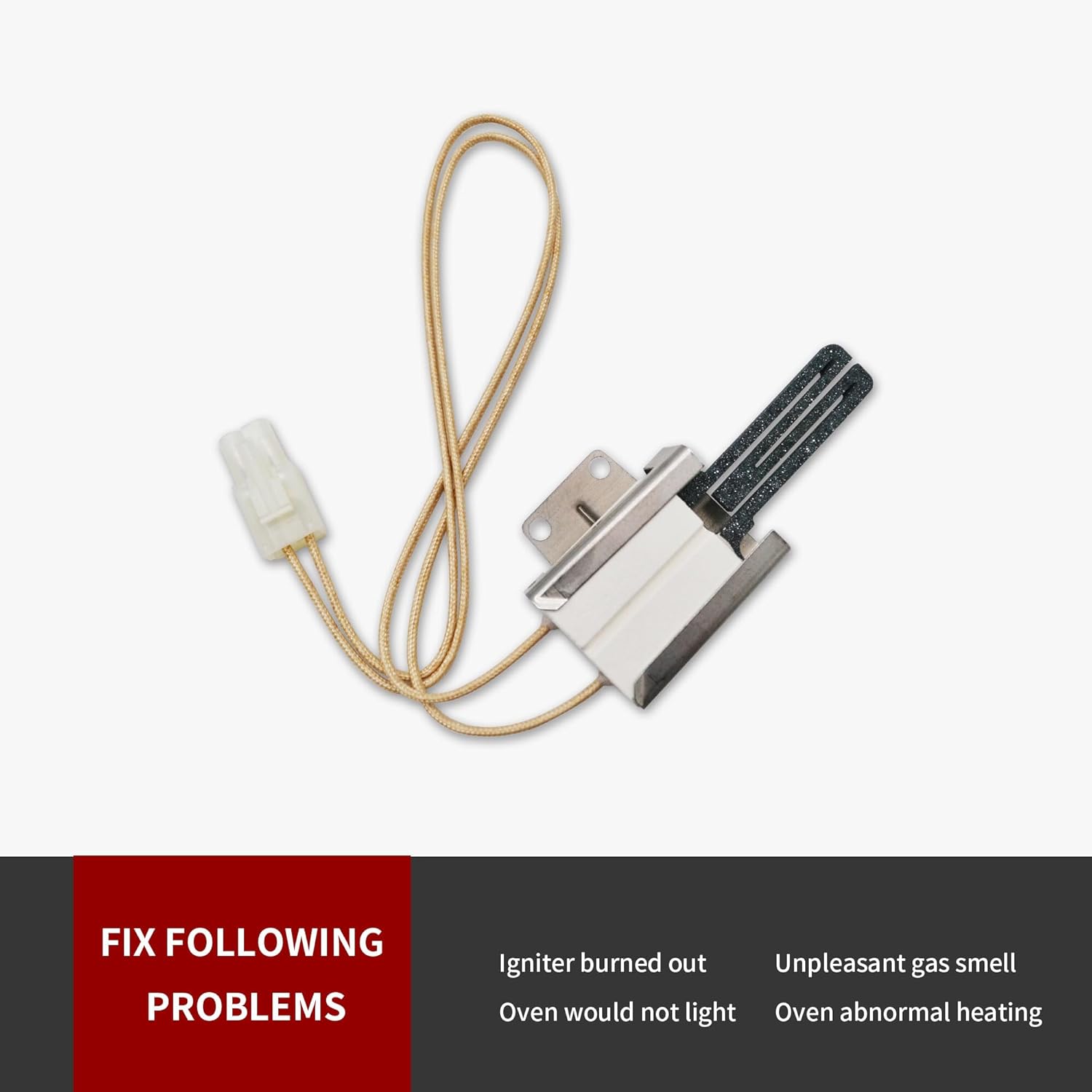 Gas Range Oven Igniter Flat Ignitor - GEIparts 316489400 Replacement for 5304534663, 316428500, 316428501, 5304462661 - AP3963540
