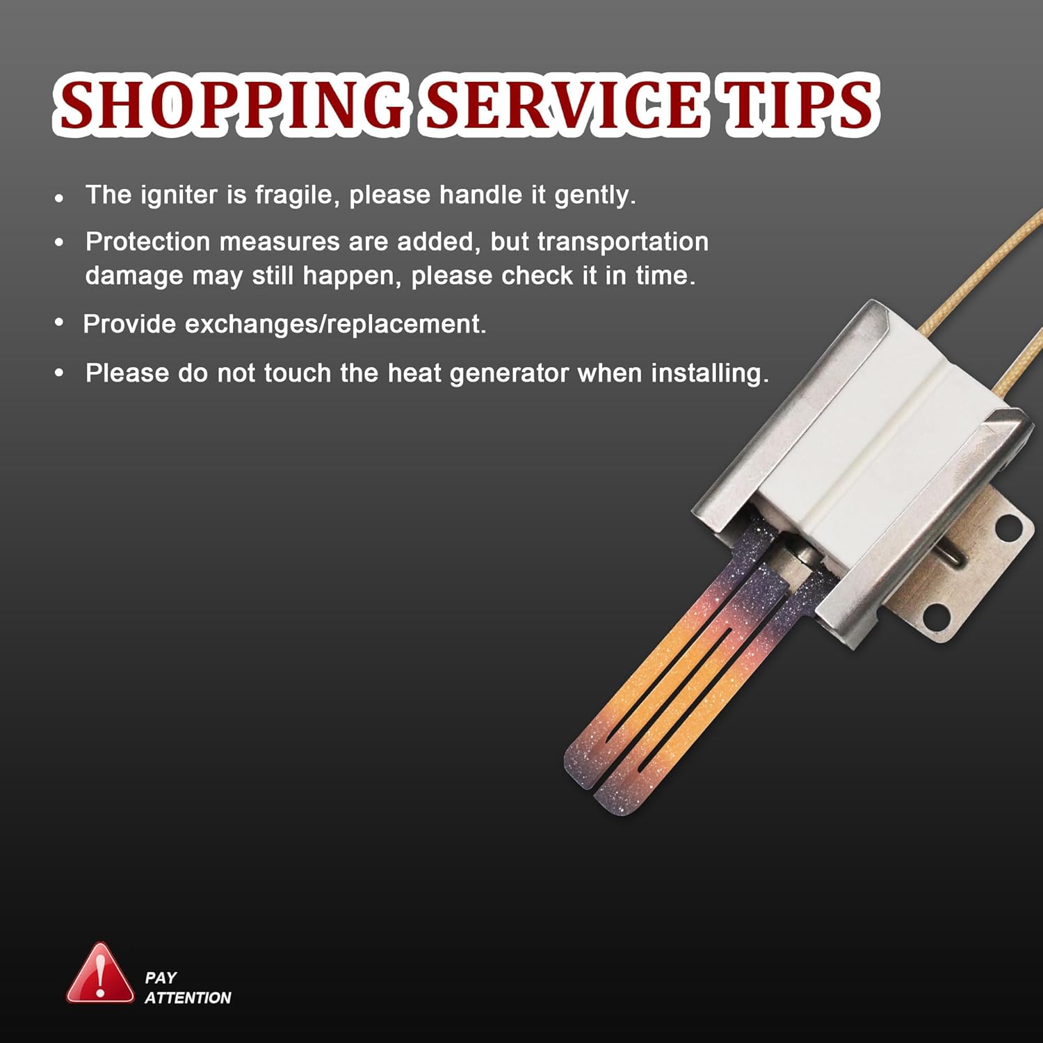 Gas Range Oven Igniter Flat Ignitor - GEIparts 316489400 Replacement for 5304534663, 316428500, 316428501, 5304462661 - AP3963540