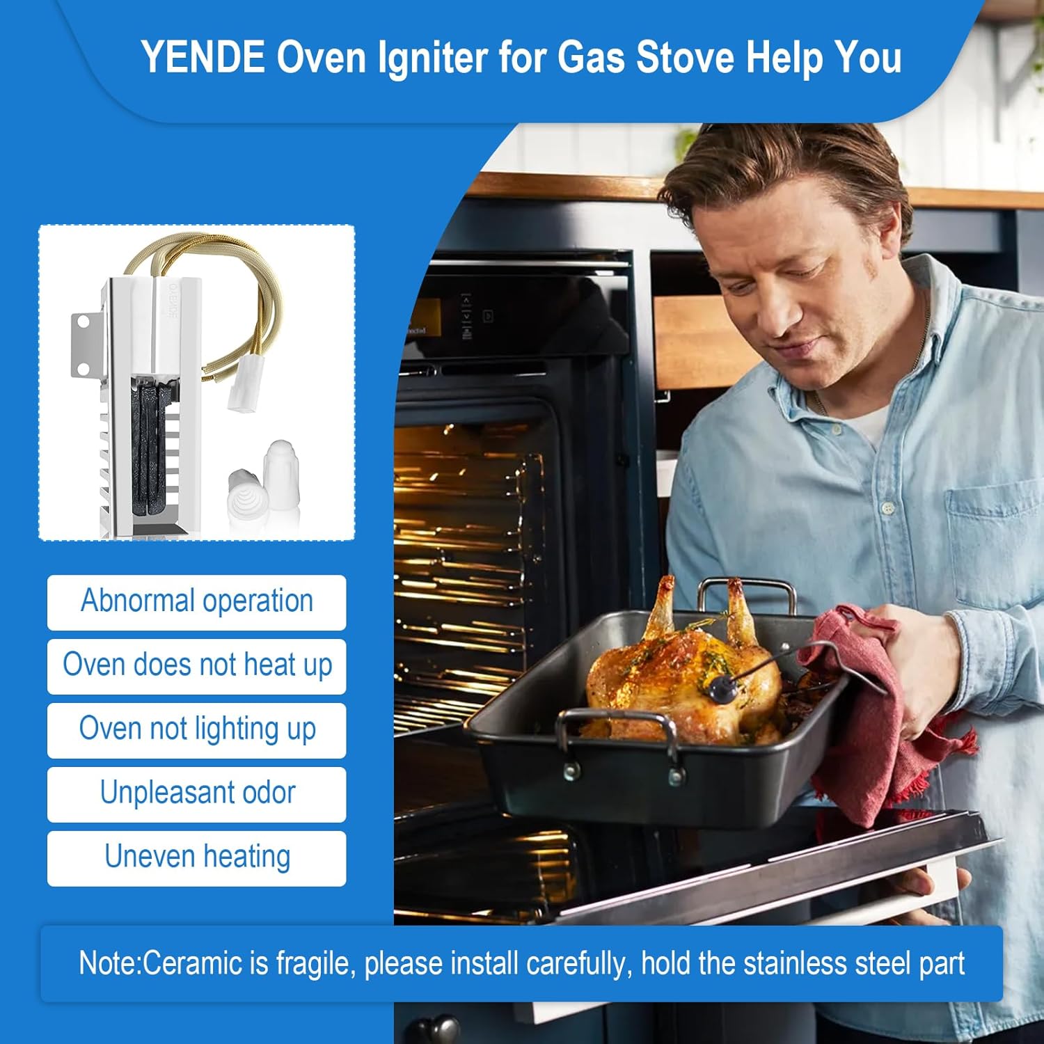 Gas Stove Oven Igniter for Whirlpool, Amana, Estate, Magic Chef, and Roper - Replaces W10918546VP, AP6037202, PS11770066 - Compatible with Various Models (SF1/2/3, TGP, VSF, WFG, YSF)