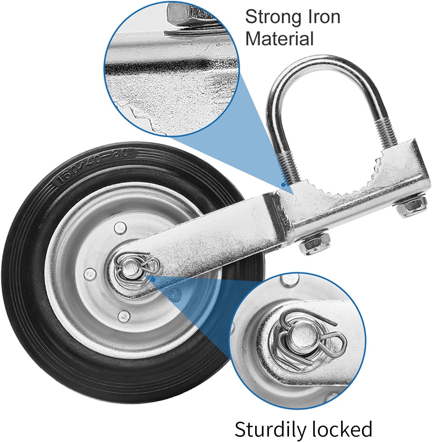 Gate Support Wheel for Swing Gates with 1-3/8" to 2-1/8" Frames - Prevents Dragging - Ideal for Metal Tube & Chain Link Fences - 1 Pack