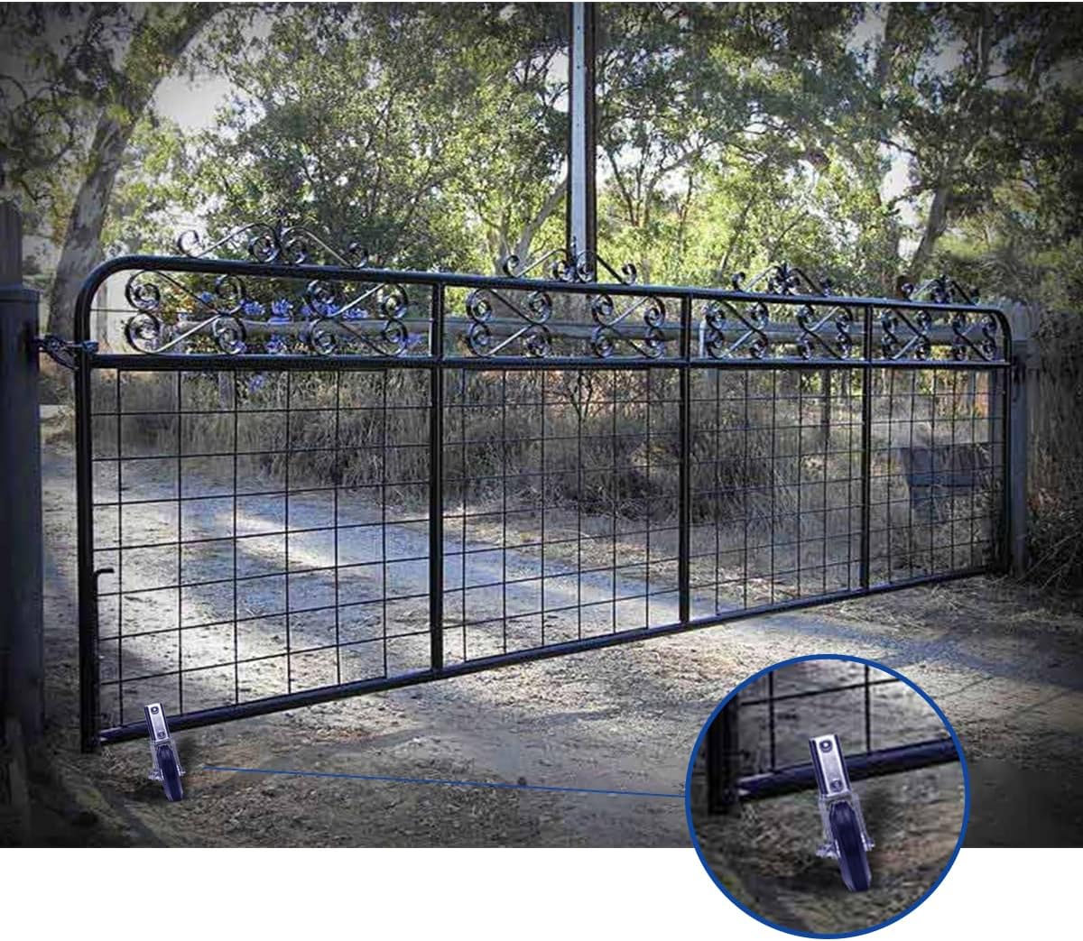Gate Support Wheel for Swing Gates with 1-3/8" to 2-1/8" Frames - Prevents Dragging - Ideal for Metal Tube & Chain Link Fences - 1 Pack