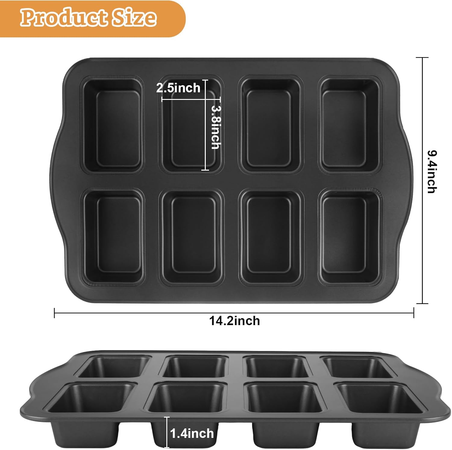 GBACHOOSE 3 Pack Mini Loaf Pans: Non-Stick Carbon Steel Baking Pan Set for Bread, Brownies, and More
