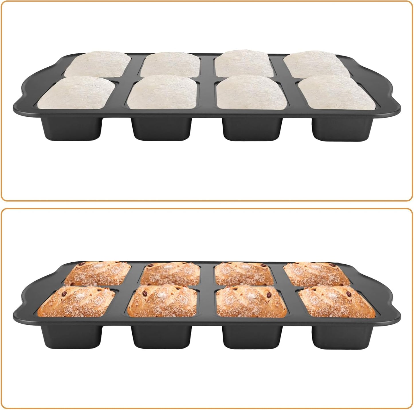 GBACHOOSE 3 Pack Mini Loaf Pans: Non-Stick Carbon Steel Baking Pan Set for Bread, Brownies, and More