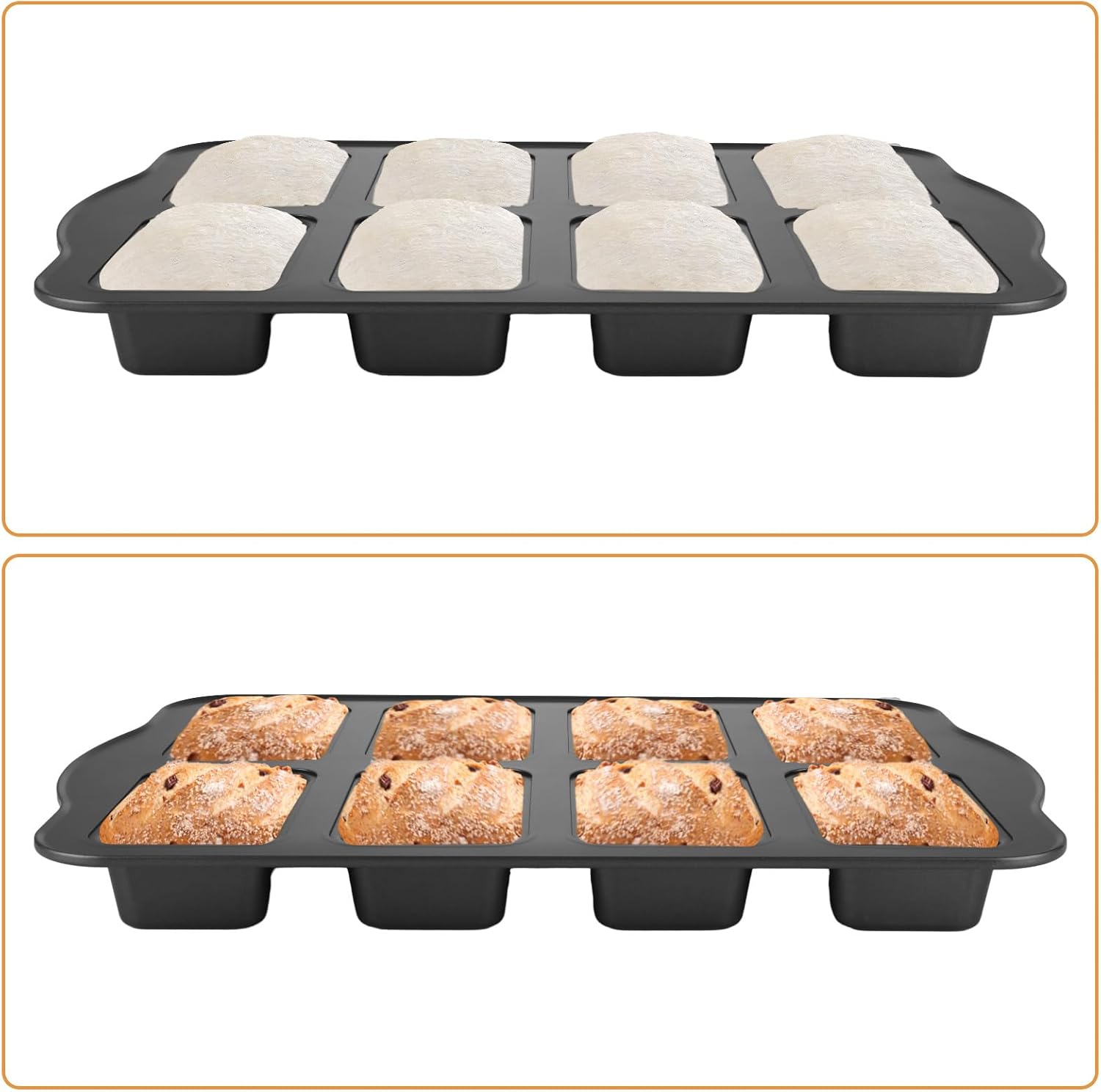 GBACHOOSE 3 Pack Mini Loaf Pans: Non-Stick Carbon Steel Baking Pan Set for Bread, Brownies, and More