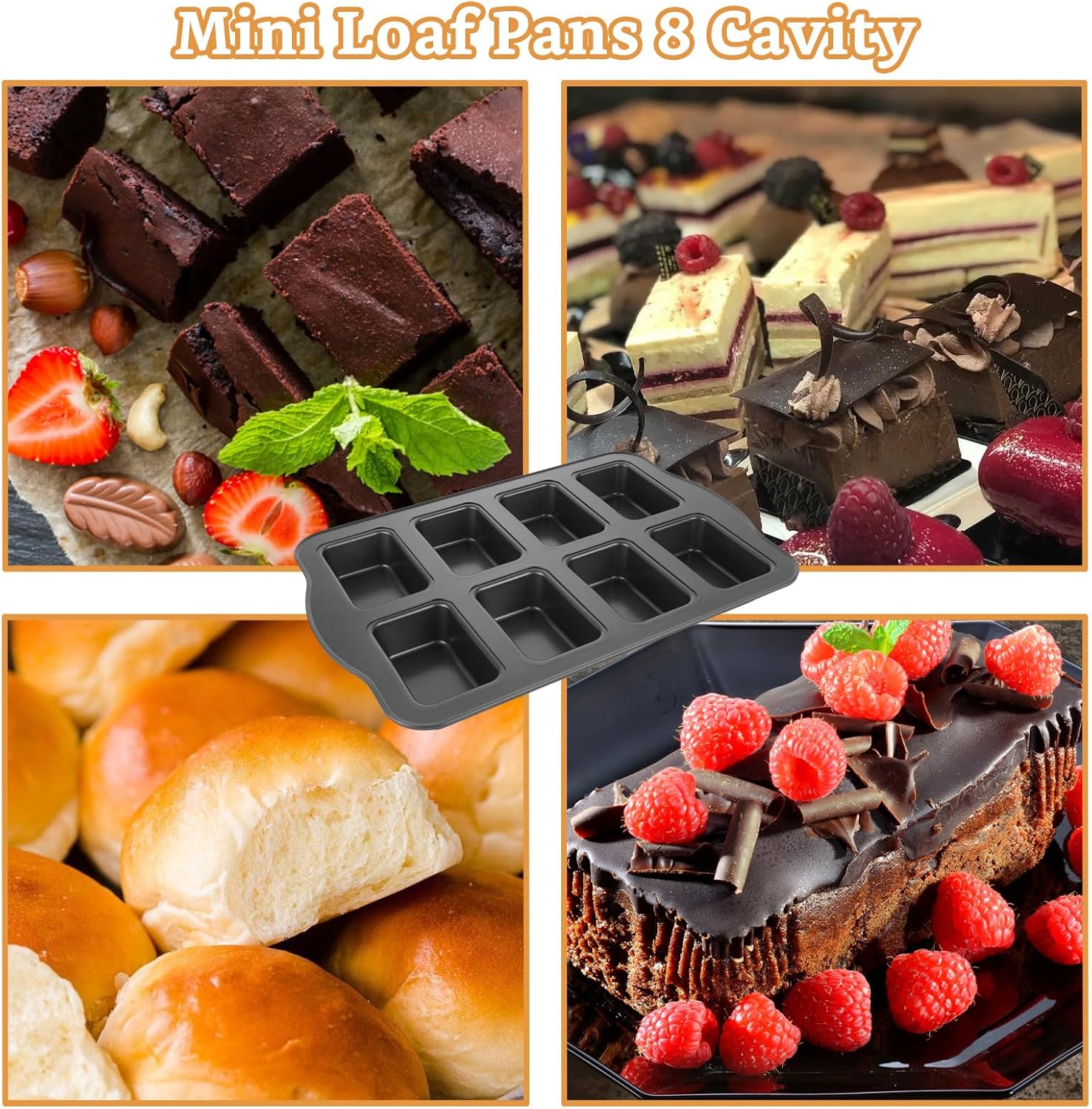 GBACHOOSE 3 Pack Mini Loaf Pans: Non-Stick Carbon Steel Baking Pan Set for Bread, Brownies, and More