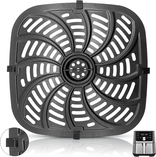 GCQ Air Fryer Grill Pan for Chefman TurboTouch Easy View Air Fryer 8 QT - Non-Stick Replacement Tray Rack with Rubber Bumpers - Dishwasher Safe