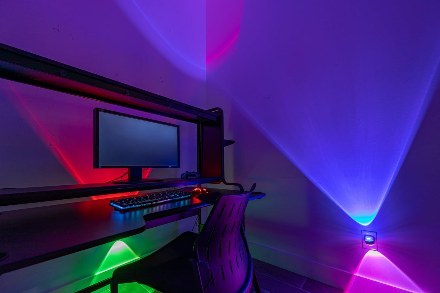 GE Color-Changing LED Night Light with Swivel Design and Dusk to Dawn Sensor - Rotating Ambient Lighting Projector for Kids, Baby, Bedroom, Bathroom, Nursery, Gaming Room, Hallway