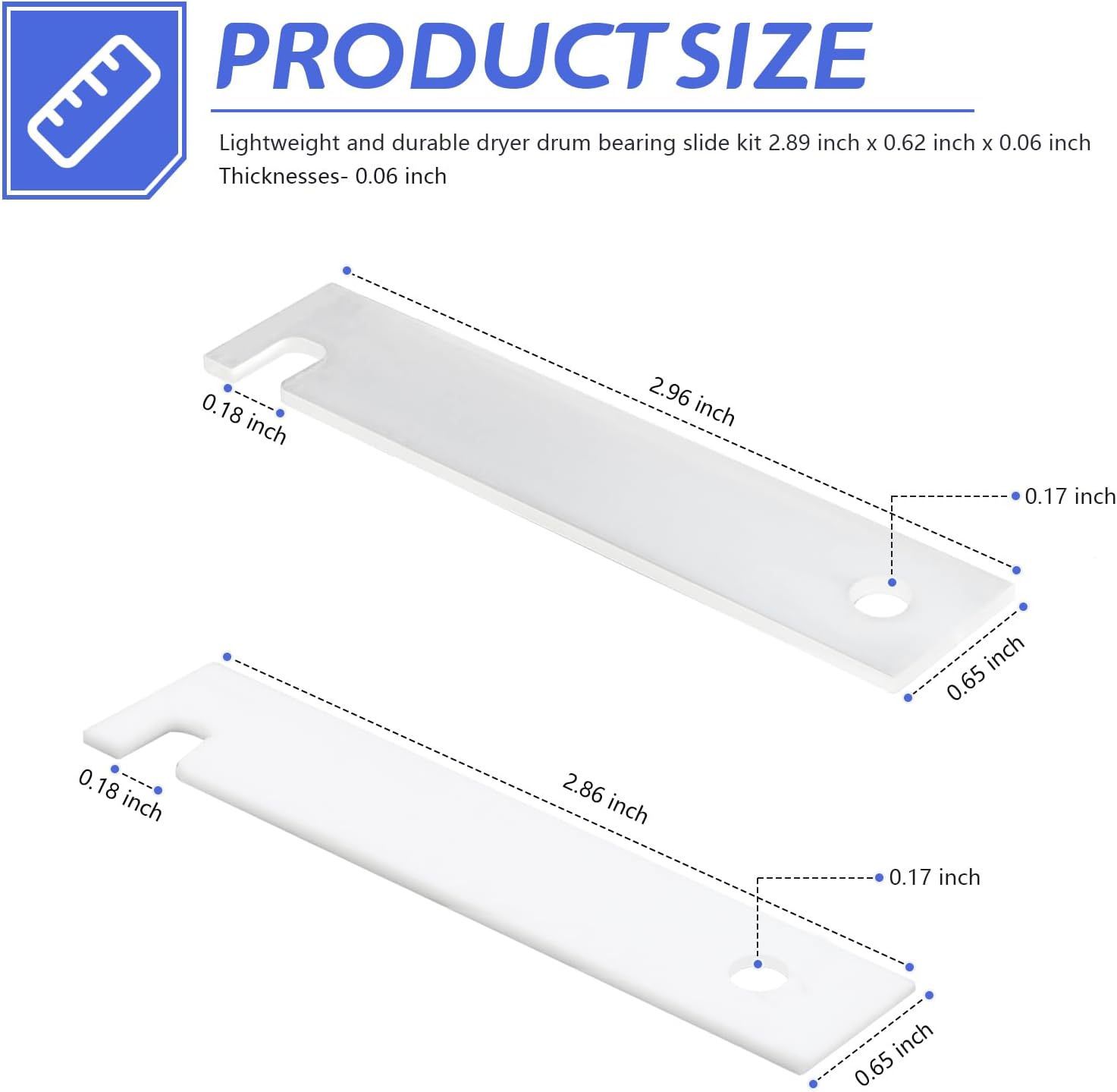 GE Dryer Parts WE3M51 WE3M52 Nylon & Teflon Drum Bearing Slide Replacement Kit - Front Bearing Kit, 4 PCS.