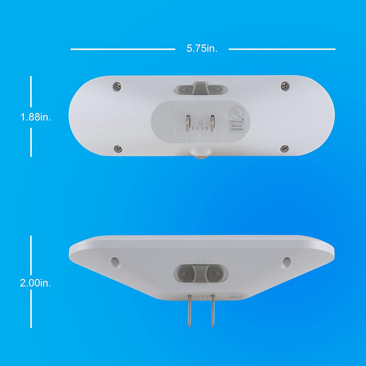 GE Ultrabrite LED Night Light Bar, 100 Lumens, 4 Pack, Dusk-to-Dawn Sensor, Auto/On/Off Switch, Plug-in, Ideal for Bedroom, Bathroom, Kitchen, Hallway, Garage - White