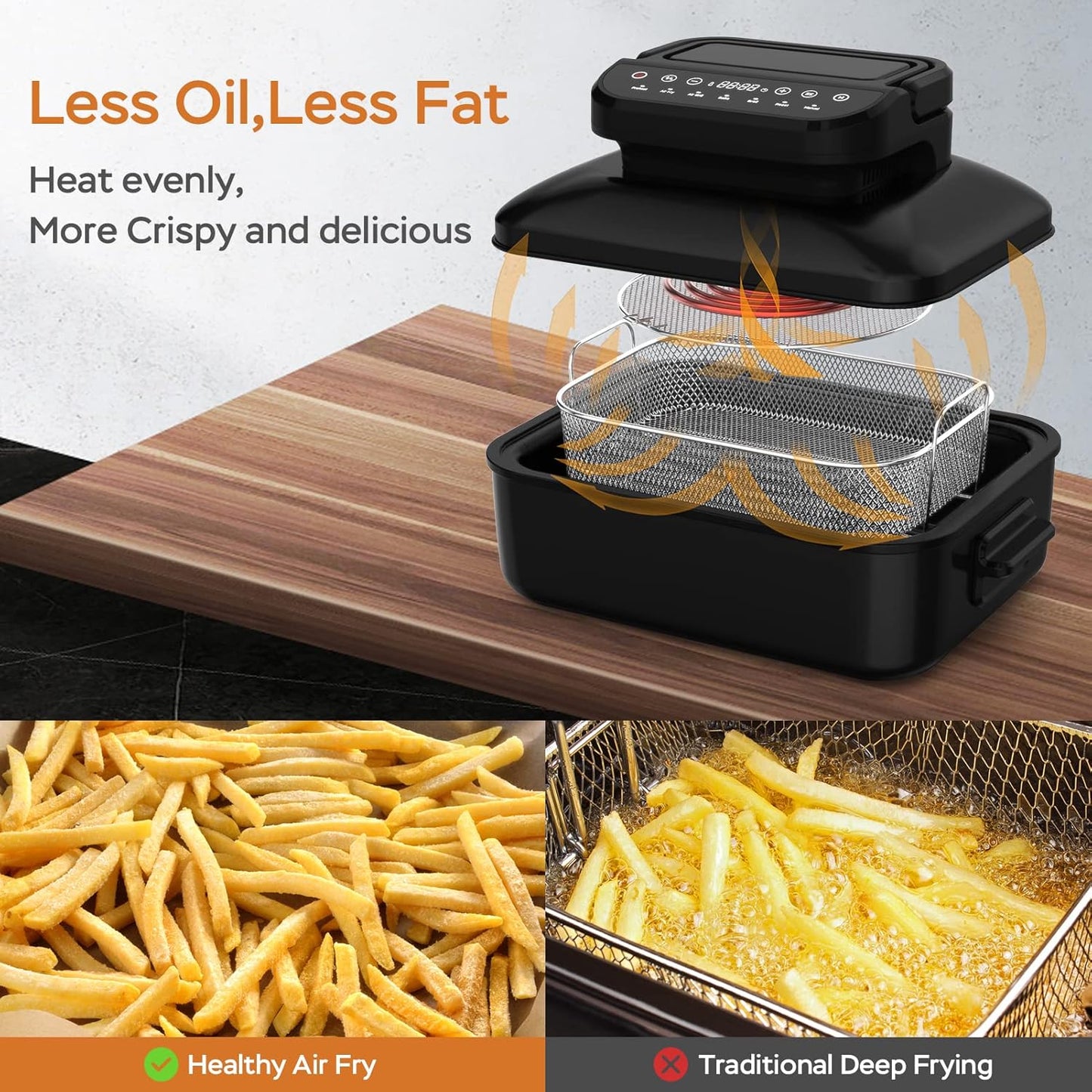 Geek Chef Air Fryer and Electric Indoor Grill Combo with Tabletop Grill and Griddle - All-in-One Indoor Cooking Solution