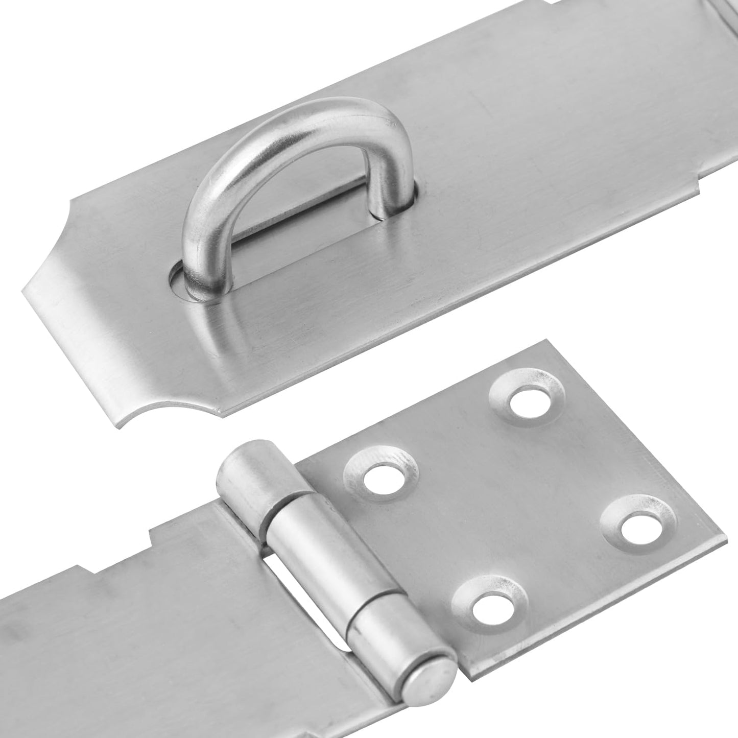 GENHAKON 10 PCS 4 inch Stainless Steel Door Lock Hasp Latch - Thicken Safety Padlock for Sheds, Closets, Lockers - Brushed Steel Window, Cabinet, Shed Lock