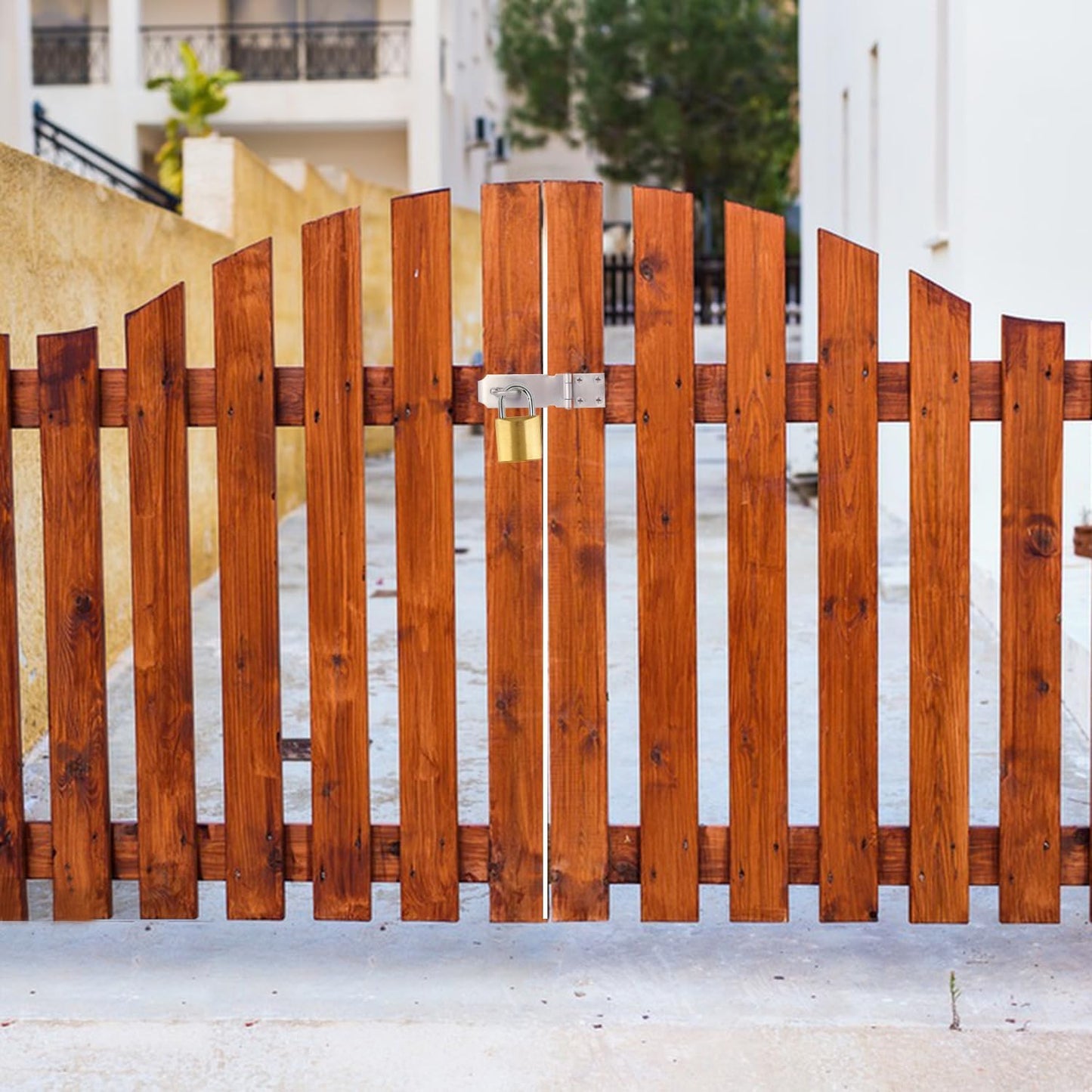 GENHAKON 10 PCS 4 inch Stainless Steel Door Lock Hasp Latch - Thicken Safety Padlock for Sheds, Closets, Lockers - Brushed Steel Window, Cabinet, Shed Lock