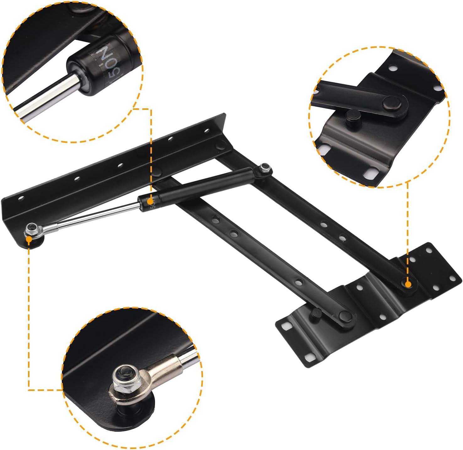 GENHAKON Heavy Duty Folding Lift Up Hinges for Coffee Table Furniture - 1 Pair Hydraulic Mechanism Hardware for Home Lifting - WildKart