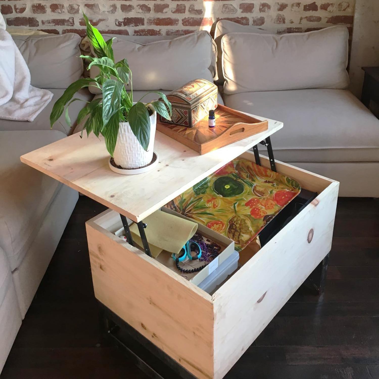 GENHAKON Heavy Duty Folding Lift Up Hinges for Coffee Table Furniture - 1 Pair Hydraulic Mechanism Hardware for Home Lifting - WildKart