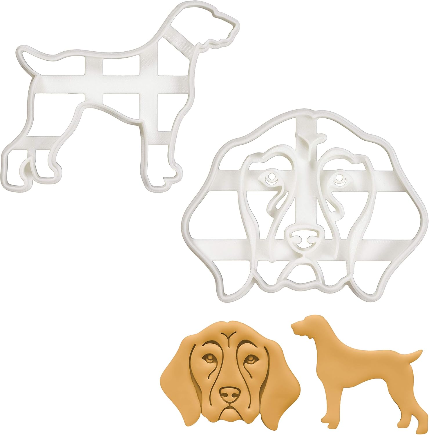 German Shorthaired Pointer Cookie Cutter Set - Face & Silhouette Designs - 2 Pieces by Bakerlogy