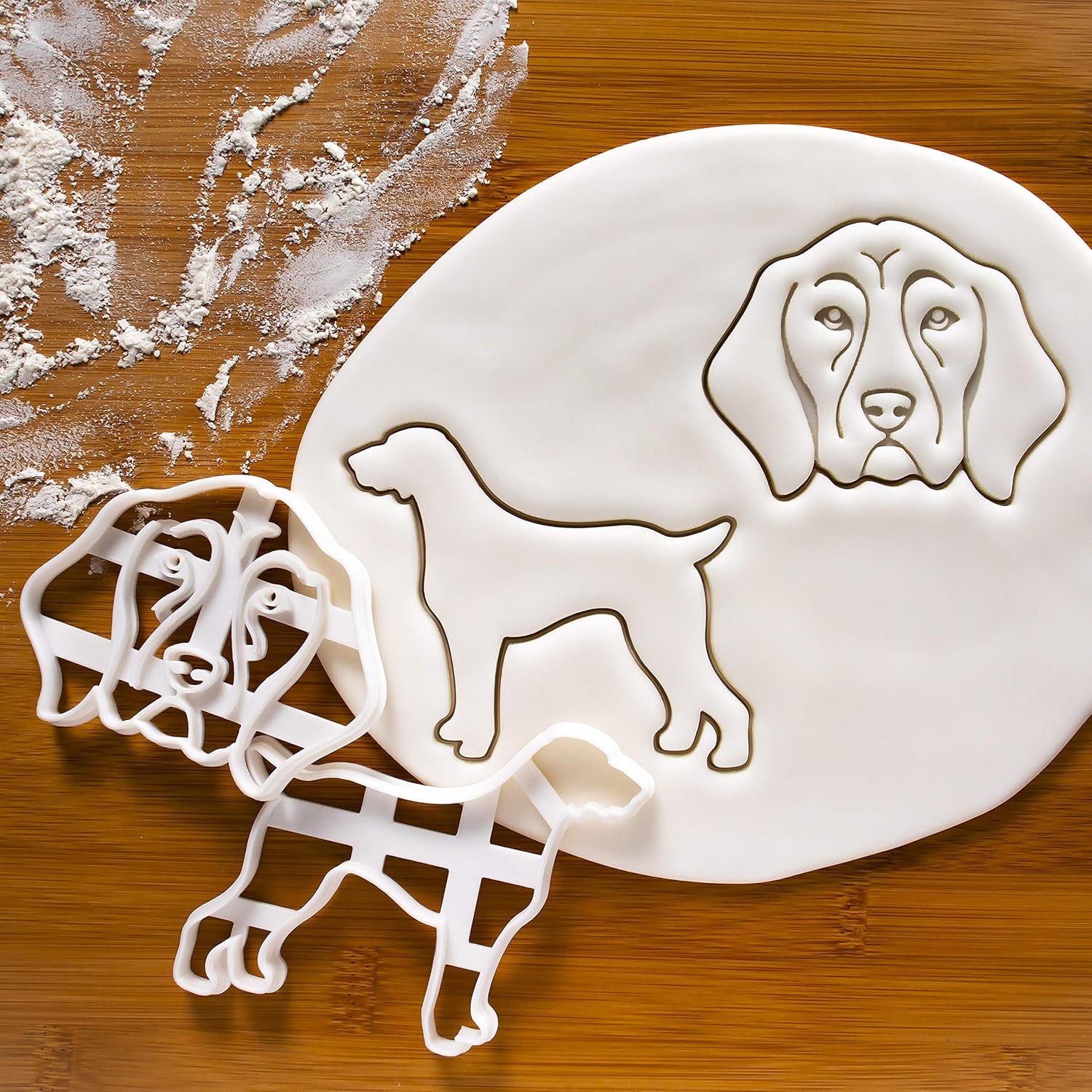 German Shorthaired Pointer Cookie Cutter Set - Face & Silhouette Designs - 2 Pieces by Bakerlogy