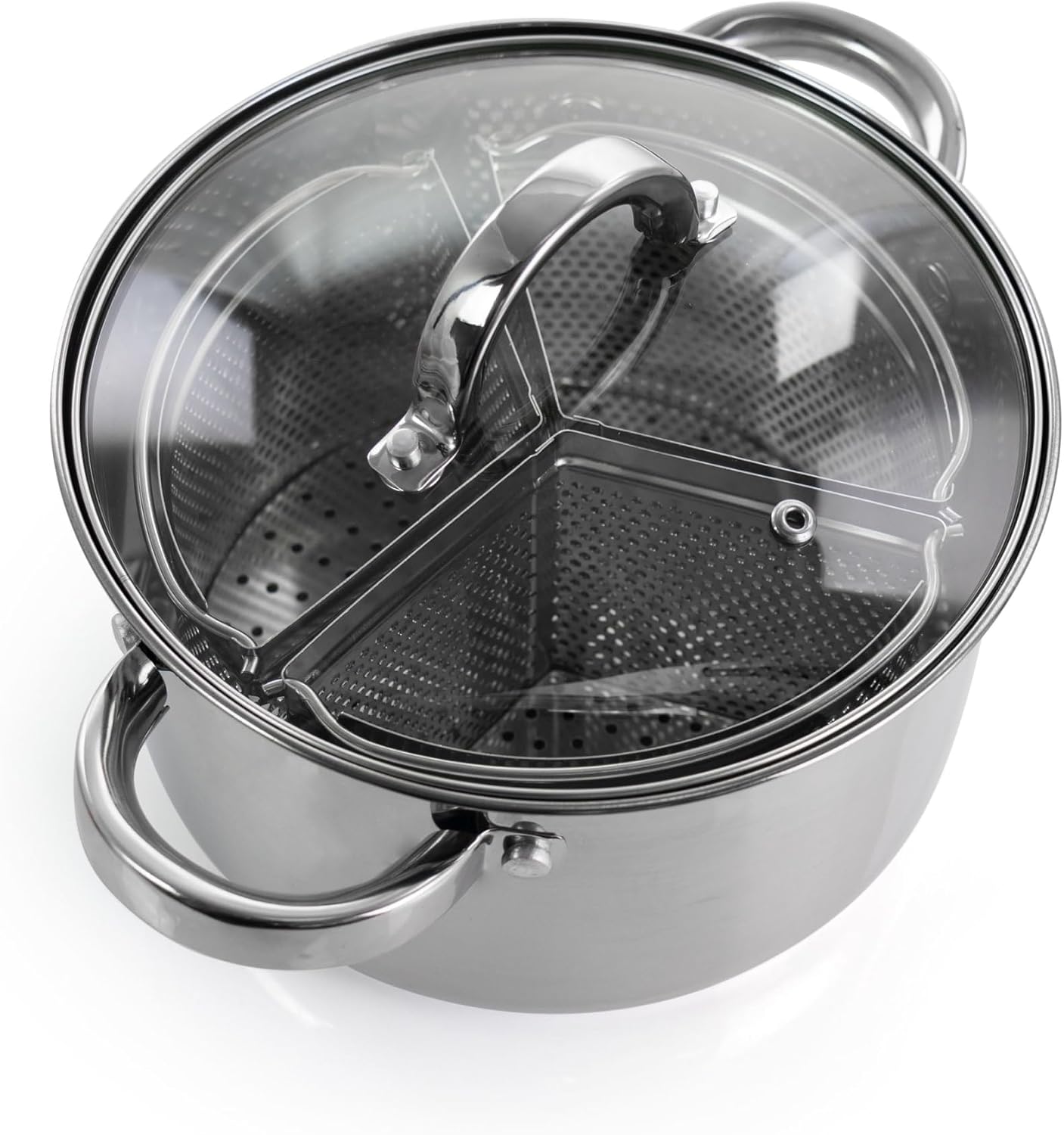 Gibson Sangerfield Oster Dutch Oven 4 QT Stainless Steel with Lid and Dividers 128612.05