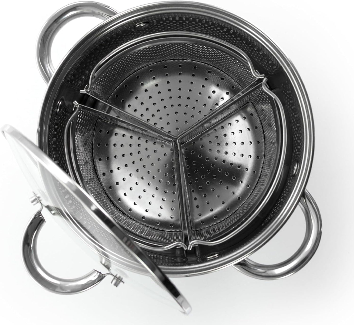 Gibson Sangerfield Oster Dutch Oven 4 QT Stainless Steel with Lid and Dividers 128612.05