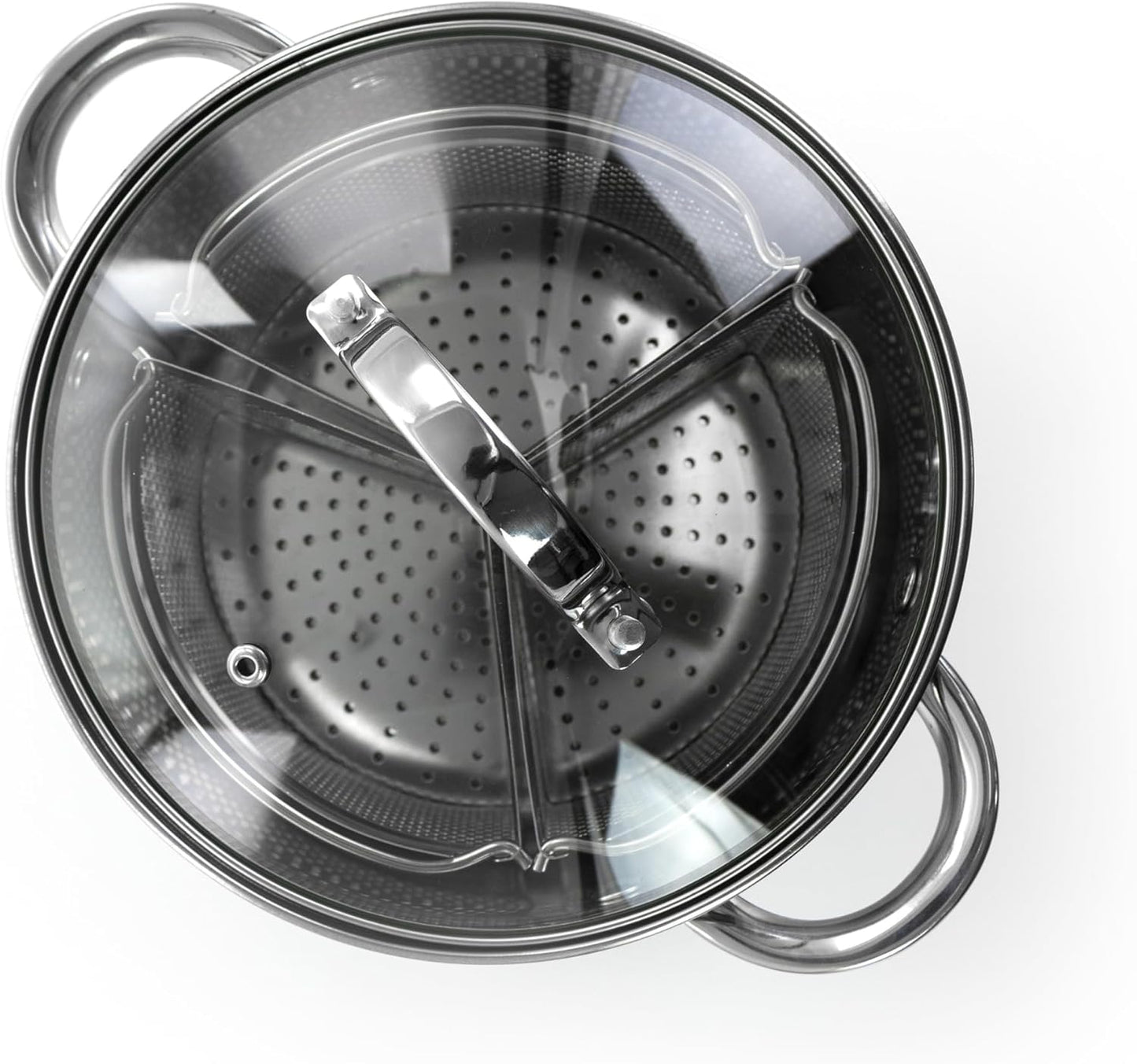 Gibson Sangerfield Oster Dutch Oven 4 QT Stainless Steel with Lid and Dividers 128612.05