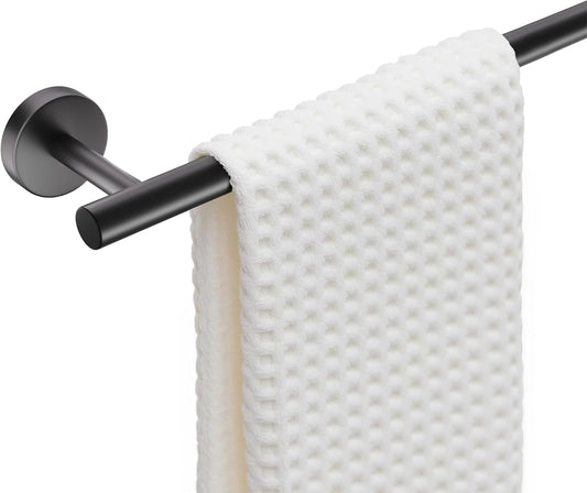 Giffgaff 24 Inch Bathroom Towel Bar: Wall Mounted Rustproof Stainless Steel Rack, Heavy Duty Hand Towel Holder, 26 Inch Length, Black
