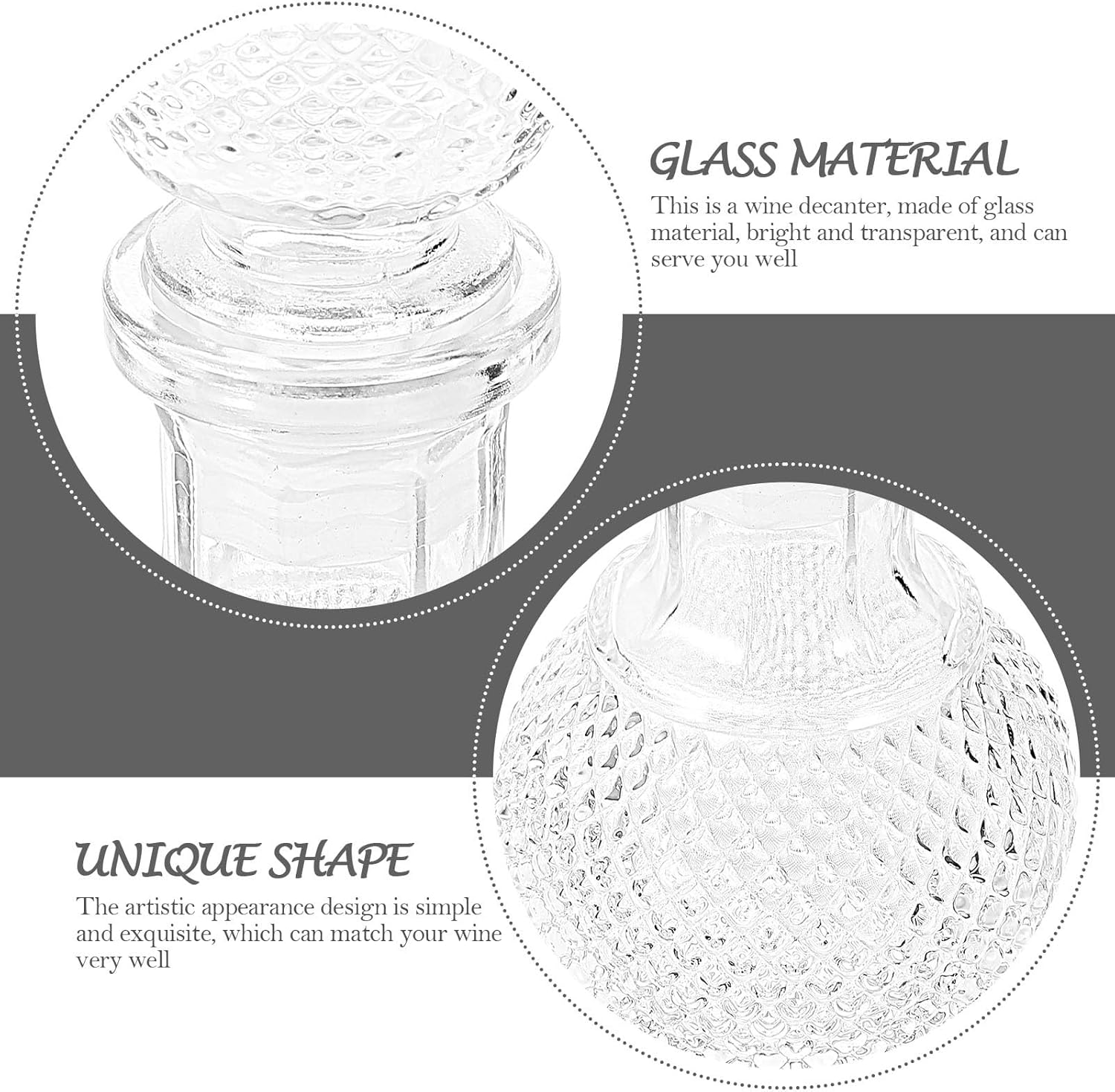 Glass Decanter Set with Stopper - 250ml Bottle Dispenser for Whiskey, Tequila, and Brandy - Tofficu Whiskey Decanter