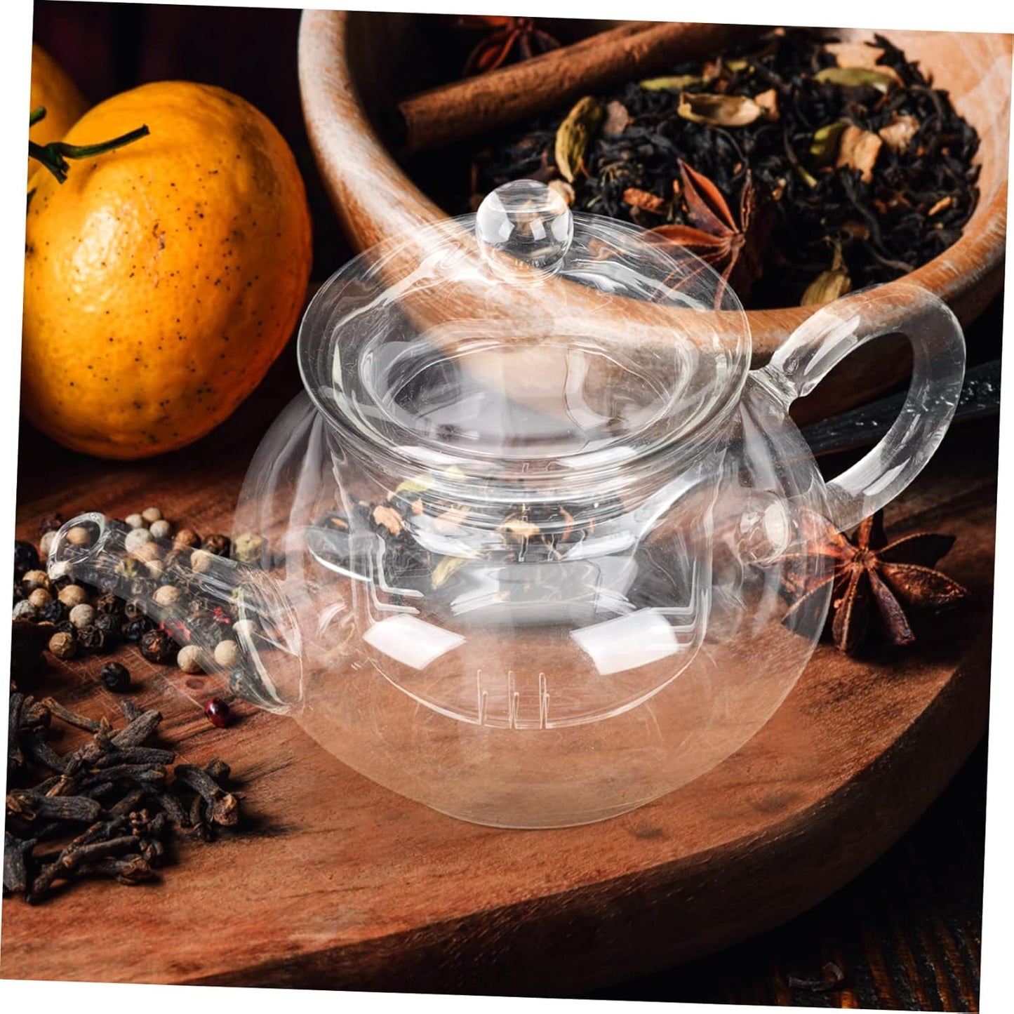 Glass Loose Leaf Tea Kettle Set with Strainer and Whistling Saucers for Stove Top Teapots