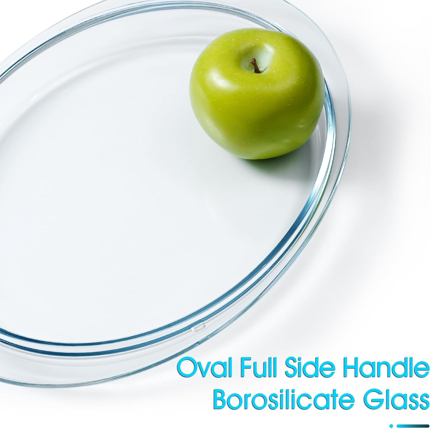 Glass Oval Casserole Dish with Lid and Handles, Covered Baking Bowl Cookware Set (3.4 QT)