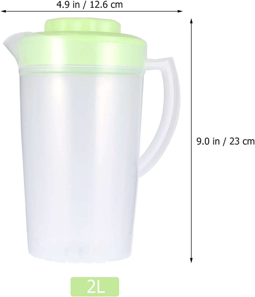 Glass Pitcher with Lid - 1 Piece Cold Beverage Dispenser for Lemonade, Juice, Tea, and Milk - Reusable and Easy to Pour