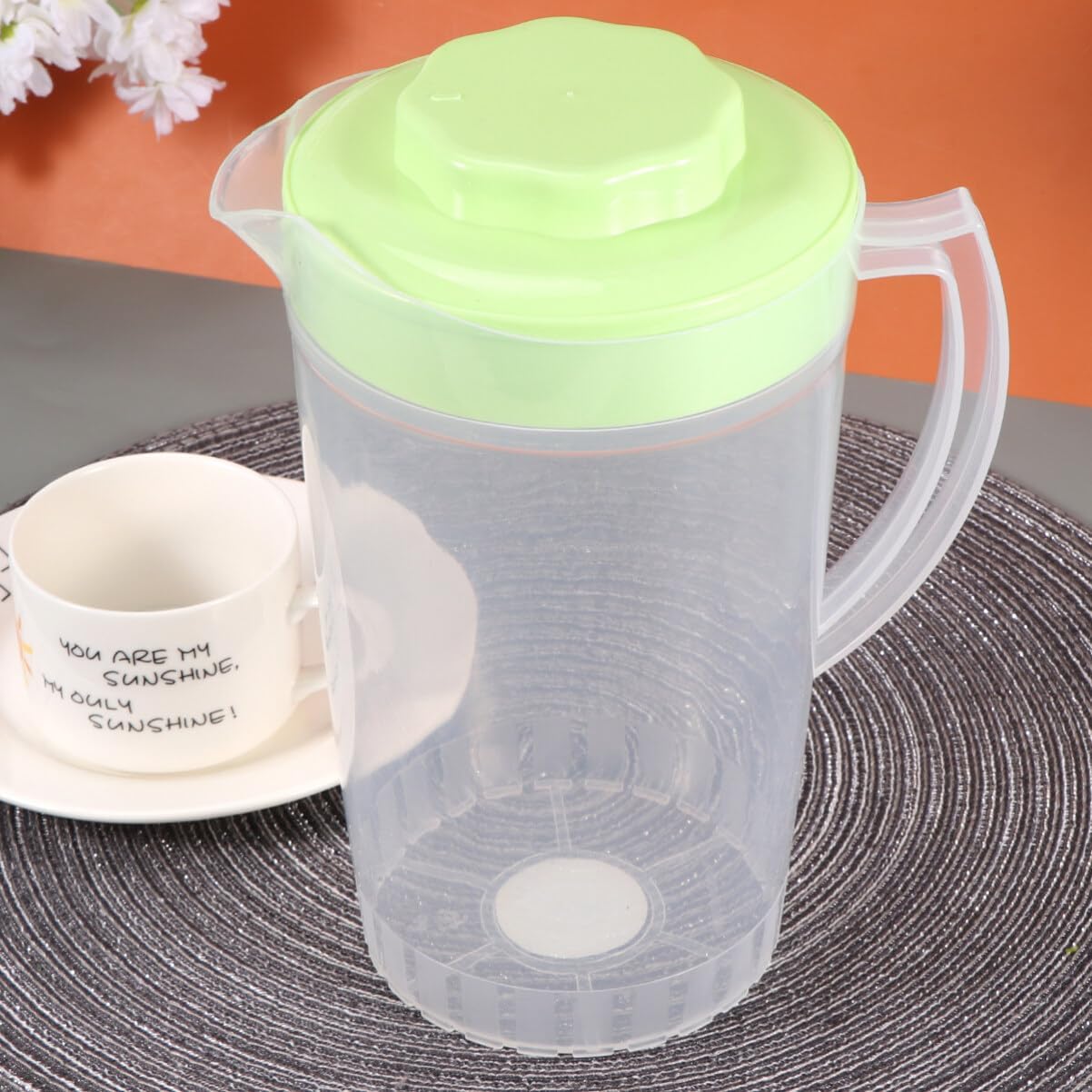Glass Pitcher with Lid - 1 Piece Cold Beverage Dispenser for Lemonade, Juice, Tea, and Milk - Reusable and Easy to Pour