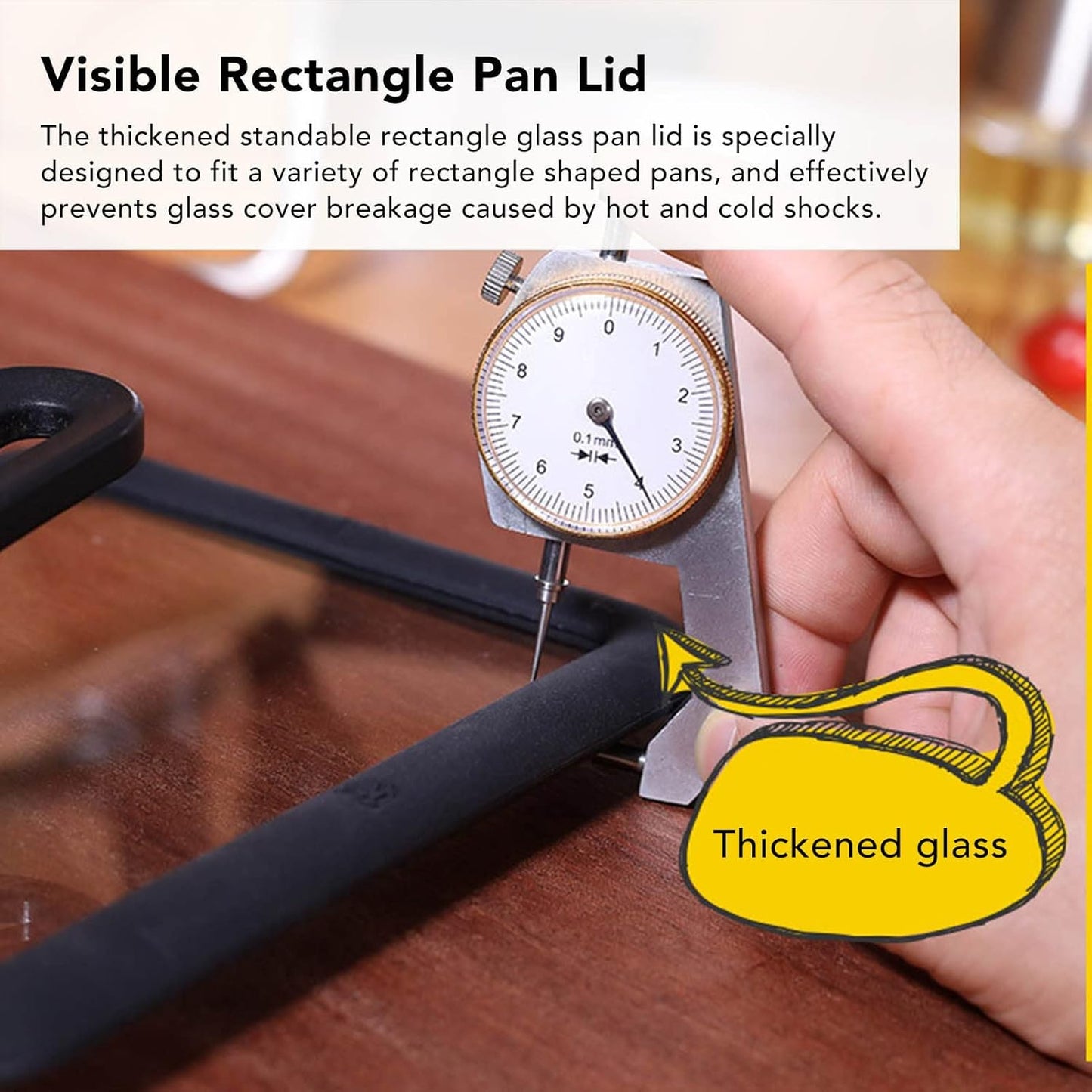 Glass Rectangle Egg Frying Pan Cover Replacement for Tomotato Tamagoyaki Pan - 15 * 18cm Home Kitchen Accessory