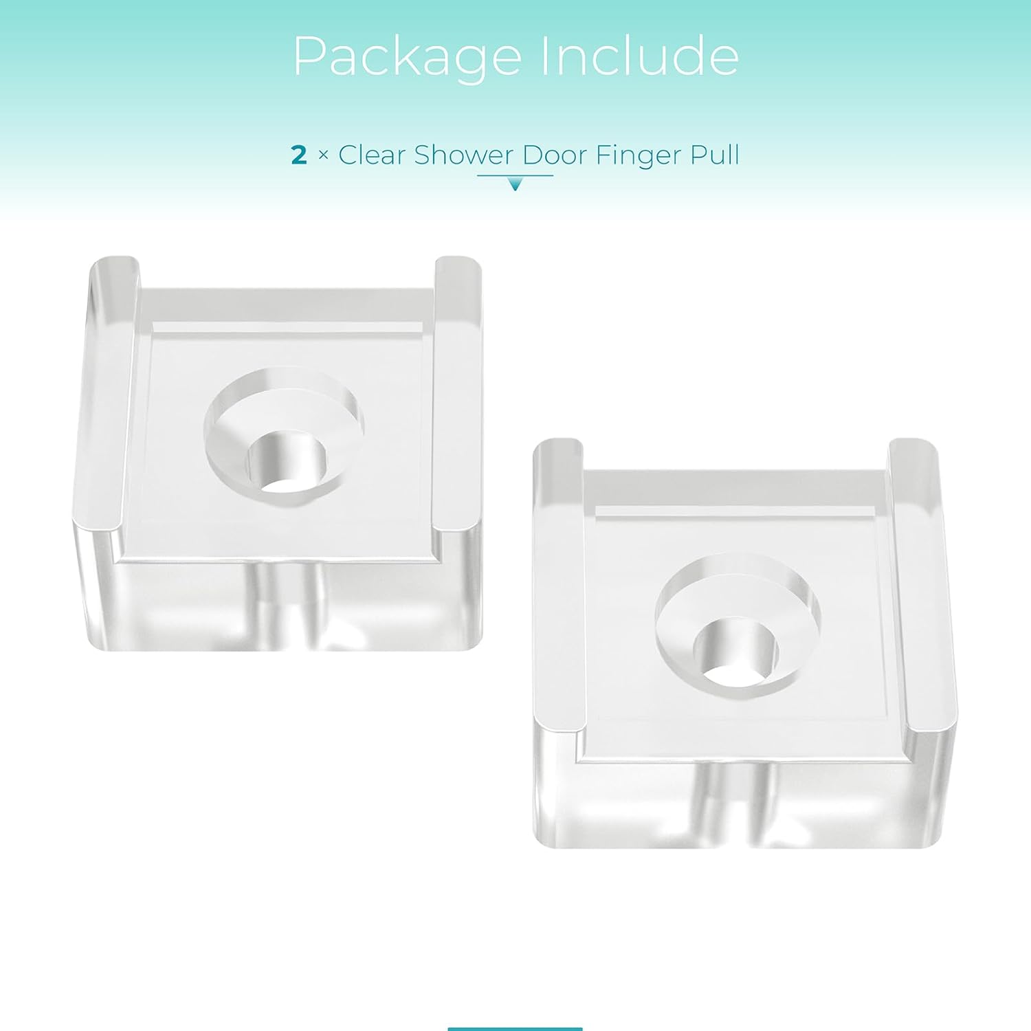 Glass Sliding Door Finger Pull & Bumper Stops Set - Shower Door Replacement Parts for Basco/Alumax Doors - 2 Pack