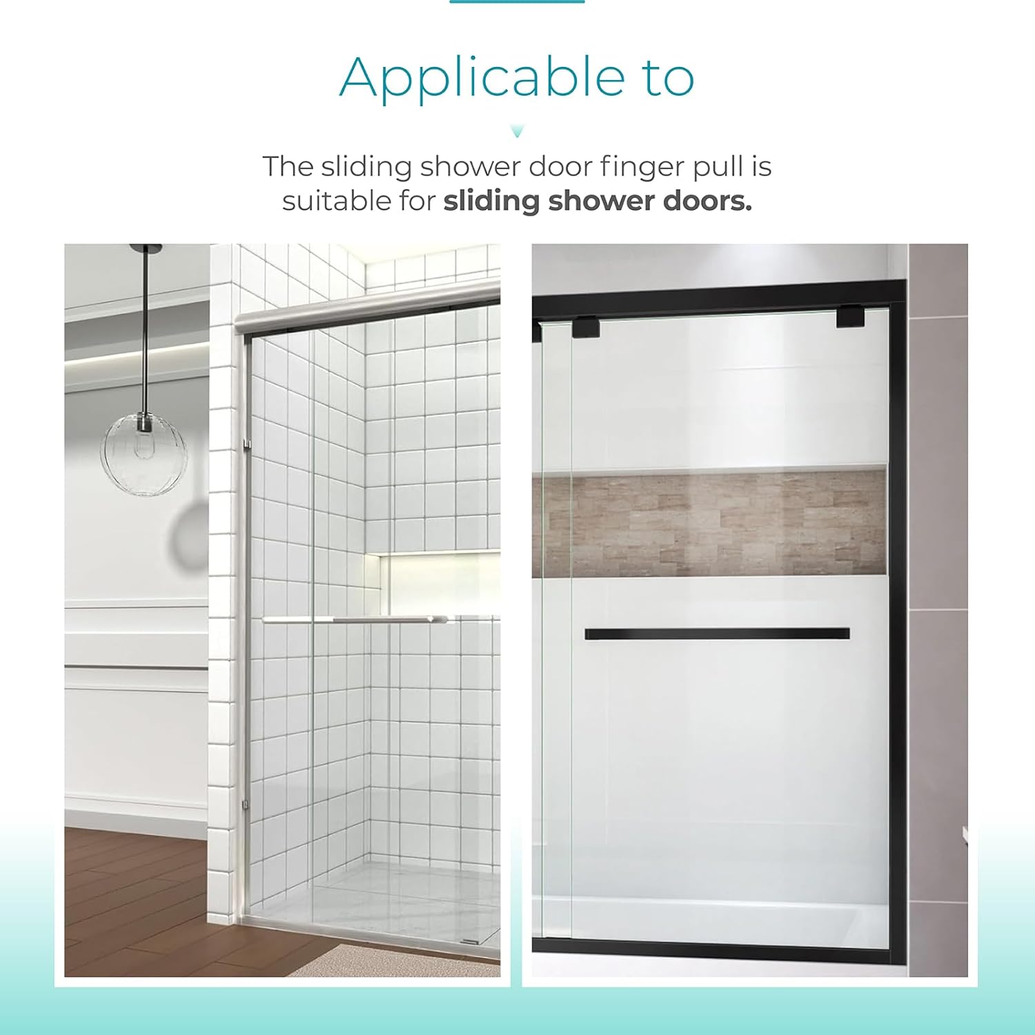 Glass Sliding Door Finger Pull & Bumper Stops Set - Shower Door Replacement Parts for Basco/Alumax Doors - 2 Pack