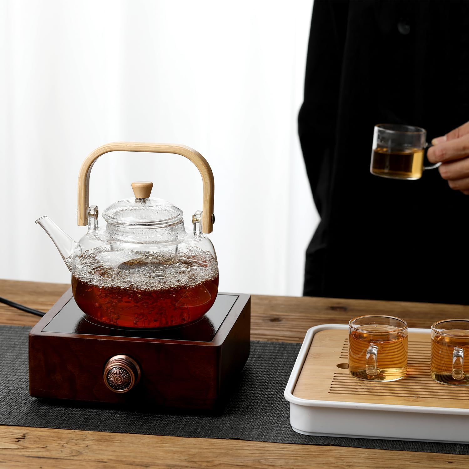 Glass Tea Kettle with Removable Infuser, Stovetop Safe, 1000 ml Teapot for Loose Tea - Perfect Gift for Women and Adults